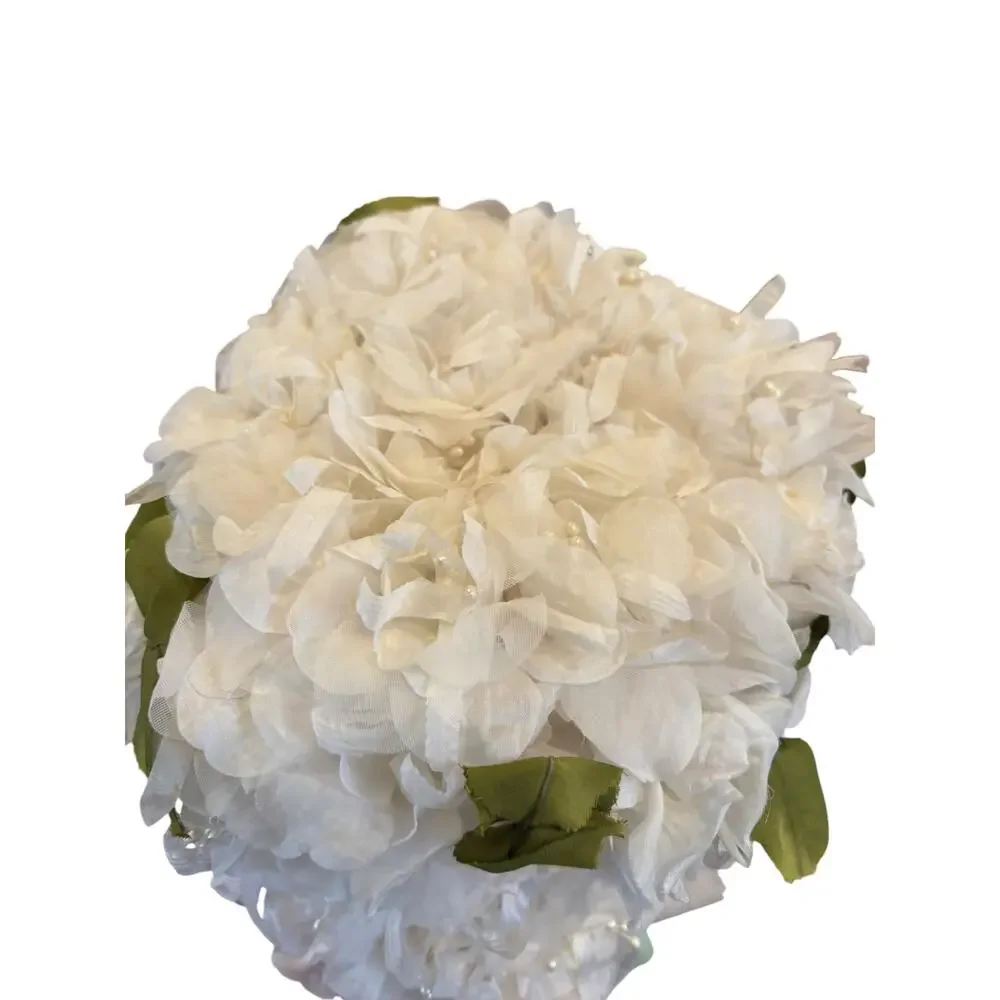 Vintage White Floral Hat Bridal Garden Party Tea Cottagecore Small